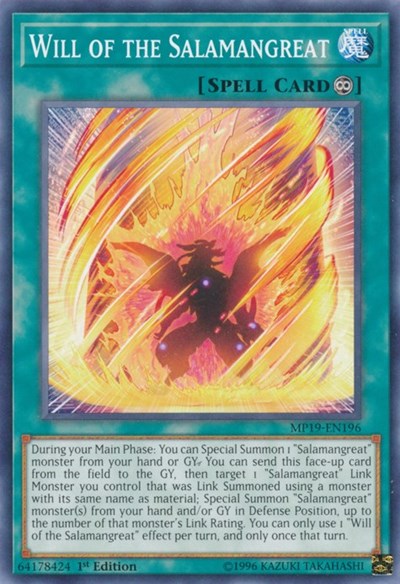 Will of the Salamangreat (Common) [MP19-EN196-C]