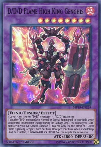 D/D/D Flame High King Genghis (Super Rare) [MP19-EN229-SuR]