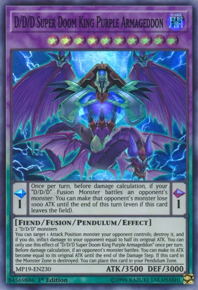 D/D/D Super Doom King Purple Armageddon (Super Rare) [MP19-EN230-SuR]