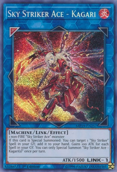 Sky Striker Ace - Kagari (Prismatic Secret Rare) [MP19-EN257-PrSR]