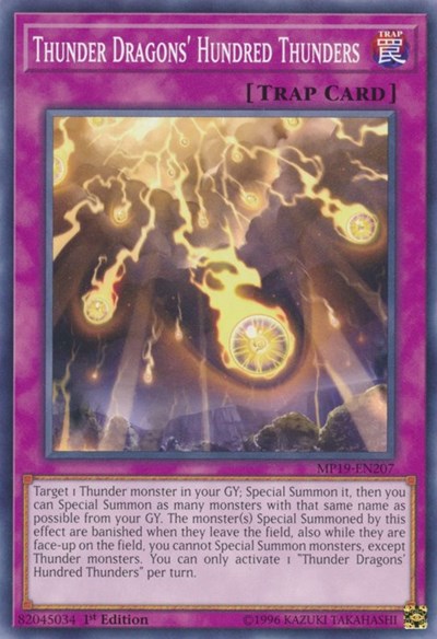 Thunder Dragons' Hundred Thunders (Common) [MP19-EN207-C]