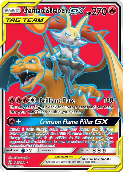 Charizard & Braixen GX - 212/236 (Ultra Rare) [CEC-212-UR]