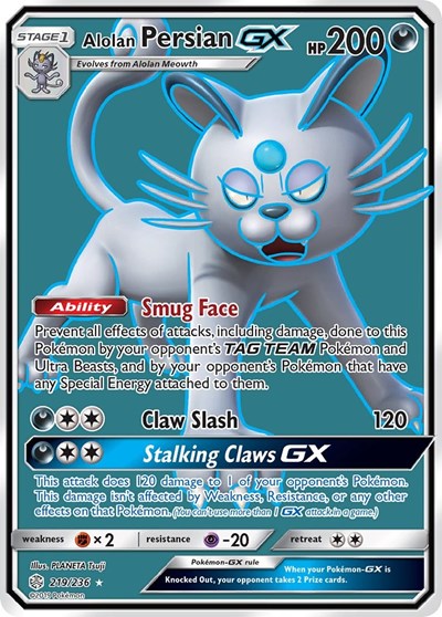 Alolan Persian GX - 219/236 (Ultra Rare) [CEC-219-UR]