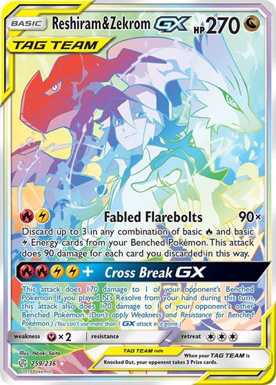 Reshiram & Zekrom GX - 259/236 (Secret Rare) [CEC-259-SR]