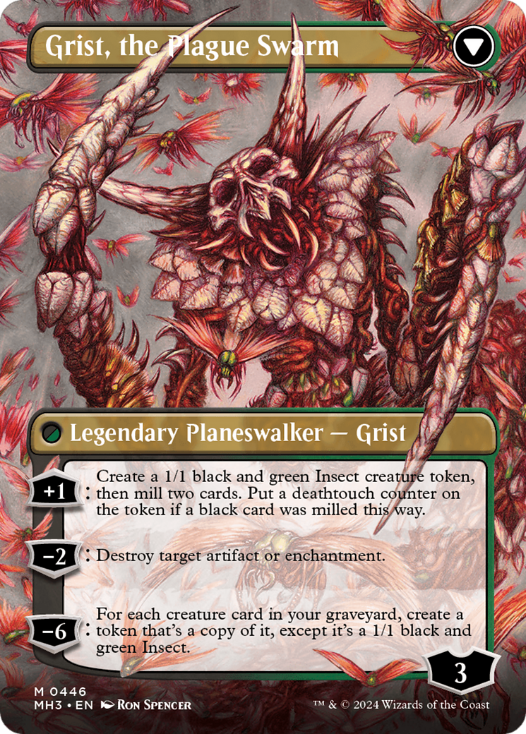 Grist, Voracious Larva // Grist, the Plague Swarm - Borderless [MH3-446]
