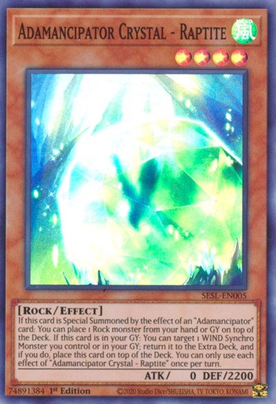 Adamancipator Crystal - Raptite (Super Rare) [SESL-EN005-SuR]
