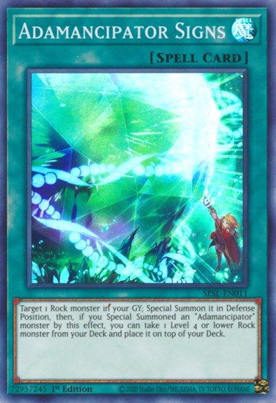 Adamancipator Signs (Super Rare) [SESL-EN011-SuR]
