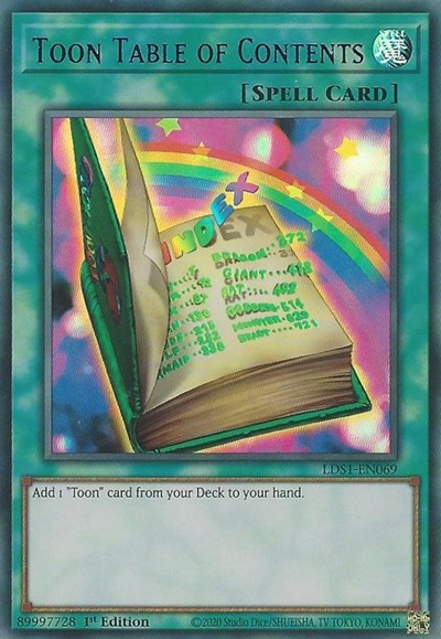 Toon Table of Contents (Ultra Rare) (Blue) [LDS1-EN069-UR-B]