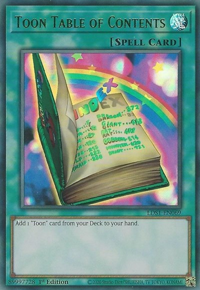 Toon Table of Contents (Ultra Rare) (Green) [LDS1-EN069-UR-G]