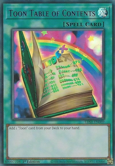 Toon Table of Contents (Ultra Rare) (Purple) [LDS1-EN069-UR-P]