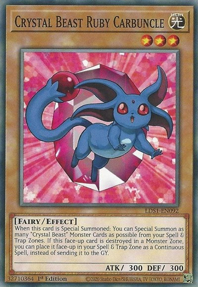 Crystal Beast Ruby Carbuncle (Common) [LDS1-EN092-C]