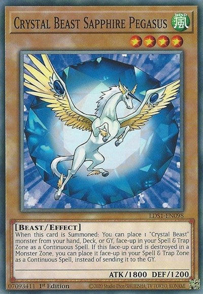 Crystal Beast Sapphire Pegasus (Common) [LDS1-EN098-C]