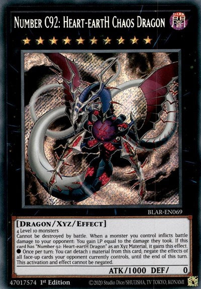 Number C92: Heart-eartH Chaos Dragon (Secret Rare) [BLAR-EN069-SeR]