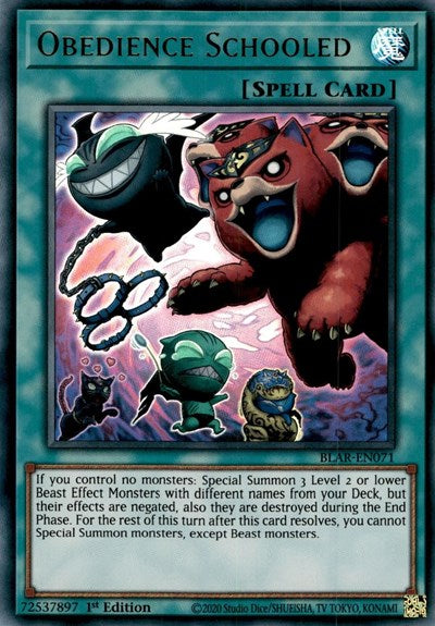 Obedience Schooled (Ultra Rare) [BLAR-EN071-UR]