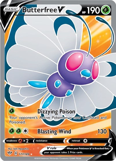 Butterfree V - 177/189 (Ultra Rare) [DAA-177-UR]