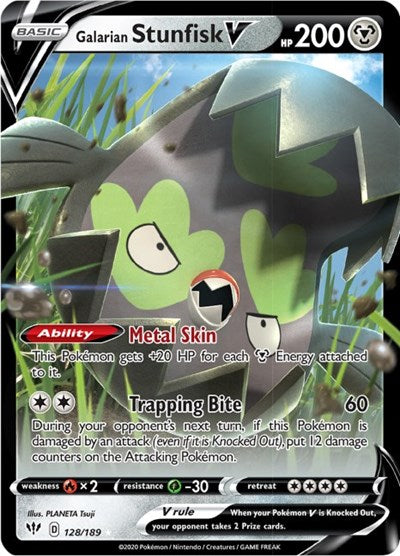 Galarian Stunfisk V - 128/189 (Ultra Rare) [DAA-128-UR]