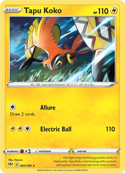 Tapu Koko - 061/189 (Holo Rare) [DAA-061-HR]