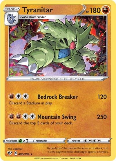 Tyranitar - 088/189 (Holo Rare) [DAA-088-HR]