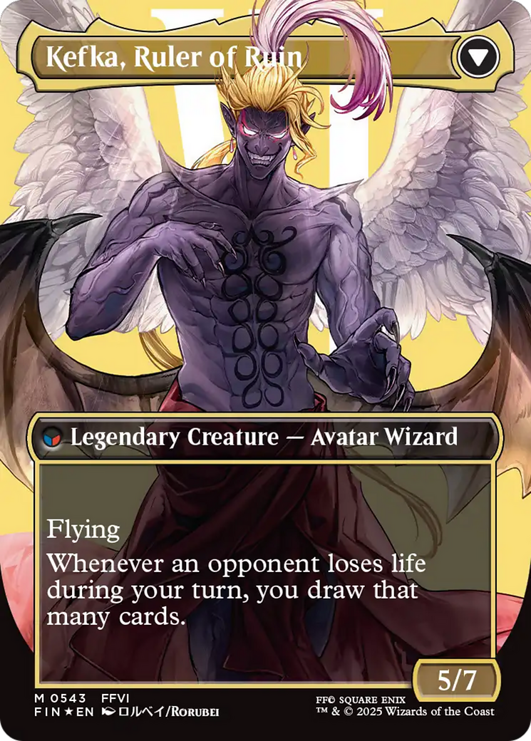 Kefka, Court Mage // Kefka, Ruler of Ruin - Borderless - Surge Foil - Full Art [FIN-543]