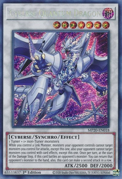 Cyberse Quantum Dragon (Prismatic Secret Rare) [MP20-EN018-PrSR]