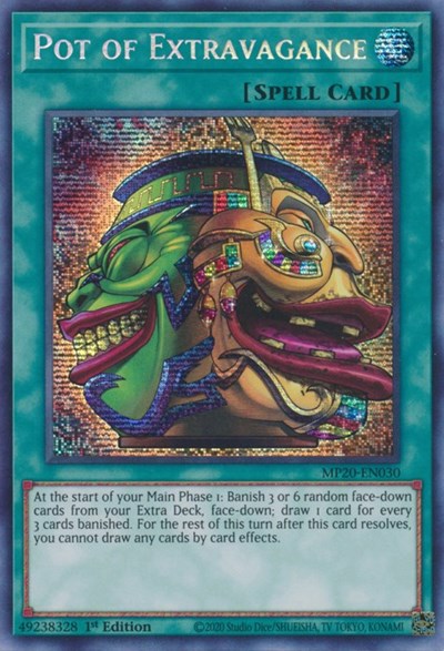 Pot of Extravagance (Prismatic Secret Rare) [MP20-EN030-PrSR]