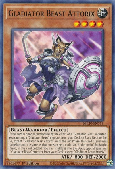 Gladiator Beast Attorix (Common) [MP20-EN156-C]
