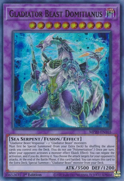Gladiator Beast Domitianus (Ultra Rare) [MP20-EN165-UR]