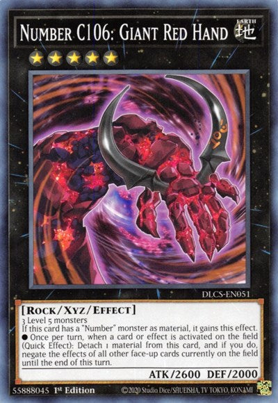 Number C106: Giant Red Hand (Common) [DLCS-EN051-C]