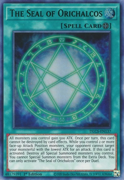 The Seal of Orichalcos (Ultra Rare) (Green) [DLCS-EN137-UR-G]