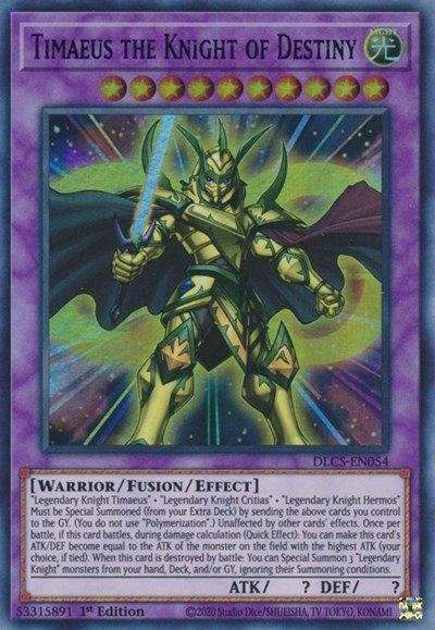 Timaeus the Knight of Destiny (Ultra Rare) (Blue) [DLCS-EN054-UR-B]