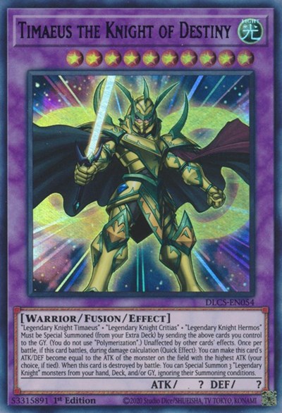 Timaeus the Knight of Destiny (Ultra Rare) (Green) [DLCS-EN054-UR-G]