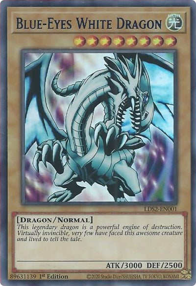 Blue-Eyes White Dragon (Ultra Rare) (Blue) [LDS2-EN001-UR-B]