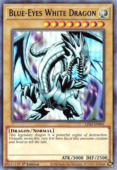 Blue-Eyes White Dragon (Ultra Rare) (Green) [LDS2-EN001-UR-G]