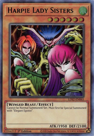 Harpie Lady Sisters (Ultra Rare) (Green) [LDS2-EN065-UR-G]