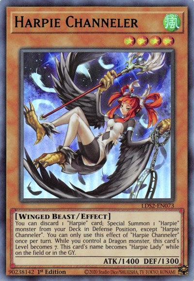 Harpie Channeler (Ultra Rare) (Green) [LDS2-EN073-UR-G]