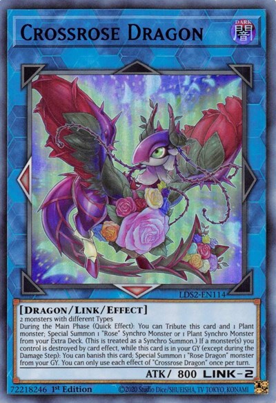 Crossrose Dragon (Ultra Rare) (Blue) [LDS2-EN114-UR-B]