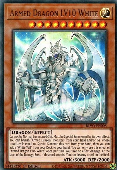 Armed Dragon LV10 White (Ultra Rare) [BLVO-EN005-UR]