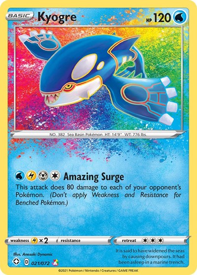 Kyogre - 021/072 (Amazing Rare) [SHF-021-AR]