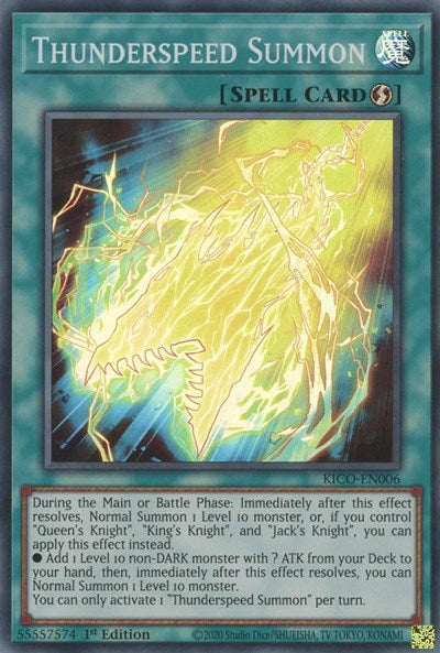 Thunderspeed Summon (Super Rare) [KICO-EN006-SuR]
