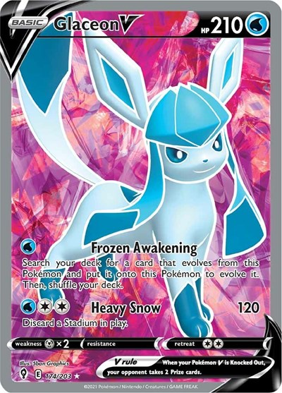 Glaceon V - 174/203 (Ultra Rare) [EVS-174-UR]