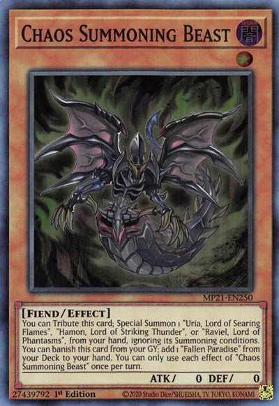 Chaos Summoning Beast (Super Rare) [MP21-EN250-SuR]