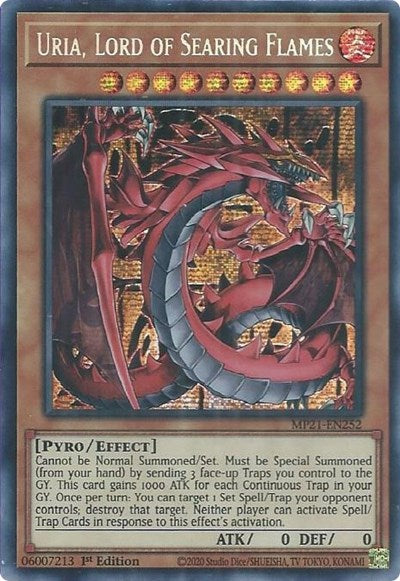 Uria, Lord of Searing Flames (Prismatic Secret Rare) [MP21-EN252-PrSR]