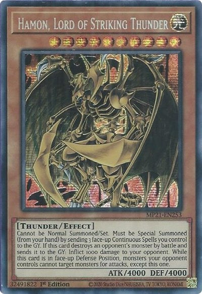Hamon, Lord of Striking Thunder (Prismatic Secret Rare) [MP21-EN253-PrSR]