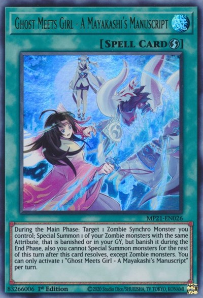 Ghost Meets Girl - A Mayakashi's Manuscript (Ultra Rare) [MP21-EN026-UR]