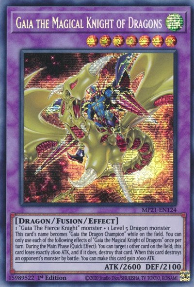 Gaia the Magical Knight of Dragons (Prismatic Secret Rare) [MP21-EN124-PrSR]