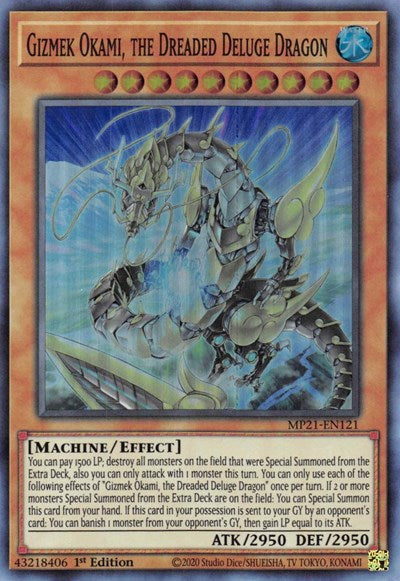 Gizmek Okami, the Dreaded Deluge Dragon (Super Rare) [MP21-EN121-SuR]