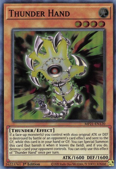 Thunder Hand (Super Rare) [MP21-EN120-SuR]