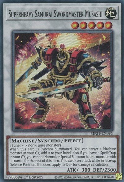Superheavy Samurai Swordmaster Musashi (Super Rare) [MP21-EN095-SuR]