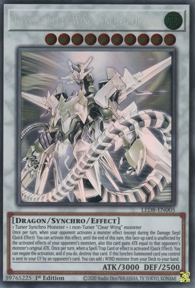 Crystal Clear Wing Synchro Dragon (Ghost Rare) [LED8-EN005-GR]