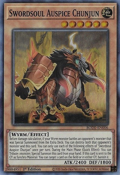 Swordsoul Auspice Chunjun (Super Rare) [BODE-EN006-SuR]